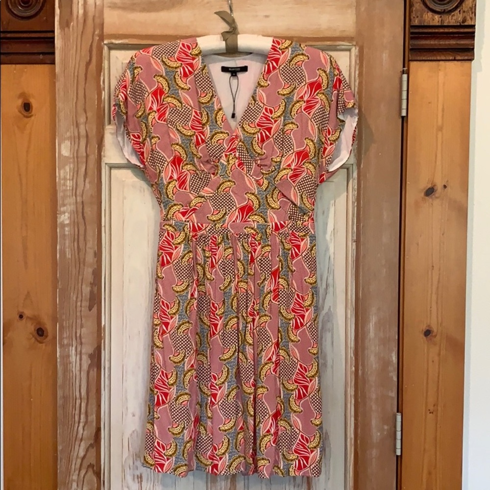 Draping, paisley dynamic dress.